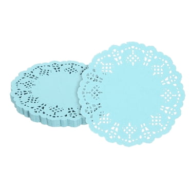 100pcs Paper Doilies, 3.5 Inch Lace Paper Doilies, Disposable Paper Placemats Blue
