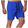 thumbnail image 1 of cllios Mens Shorts Solid Elastic Waist Mid Waist Loose Pockets Drawstring Short Pants, 1 of 4