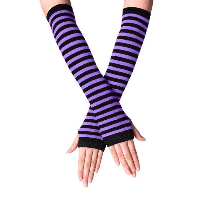 Gants Longs Sans Doigts Tricotés pour Poignet et Bras d'Hiver