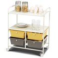 thumbnail image 1 of Patiojoy 4-Drawer Rolling Storage Cart Metal Rack Organizer Shelf with Wheels Yellow+Grey, 1 of 5