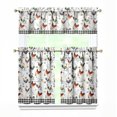 thumbnail image 1 of 3 Piece Chicken Kitchen Curtains and Valances Set for Windows Rooster Kitchen Window Curtains Over Sink Decor 27.5x36 in, 1 of 6