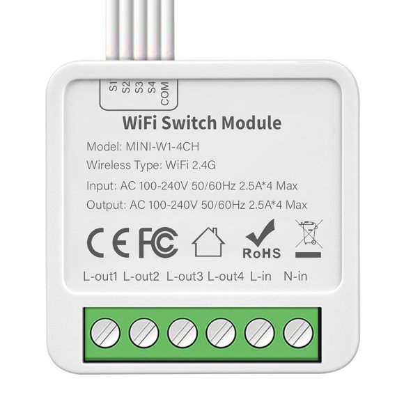 Pour Tuya pour Commutateur Intelligent WIFI 10A 2/3/4 Bits Contrôle Bidirectionnel Module d'Automatisation Domestique