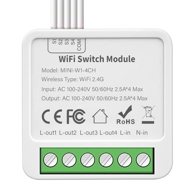 Pour Tuya pour Commutateur Intelligent WIFI 10A 2/3/4 Bits Contrôle Bidirectionnel Module d'Automatisation Domestique