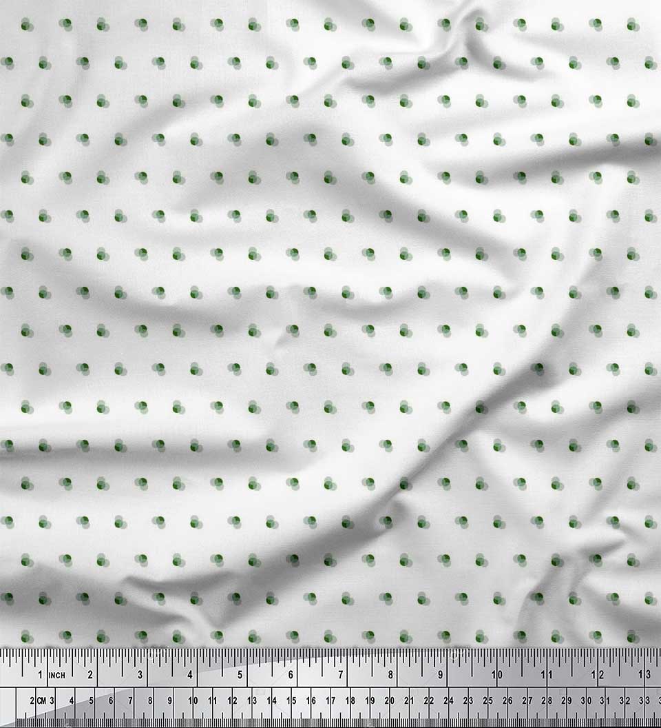 Soimoi Poly Georgette Fabric Dots Shirting Print Fabric by The Yard 42 Inch Wide
