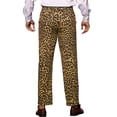 thumbnail image 3 of INSPIRE CHIC Pantalon pour Homme Imprimé Léopard Coupe Régulière Vintage devant Plat Pantalon 28 Brun, 3 of 5