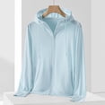 thumbnail image 2 of CFLVAEK Plus Size Womens UPF 50+ Sun Protection Shirts Lightweight Full Zip Long Sleeve Jackets with Hood Summer Hiking Fishing Rash Guard with Pockets, 2 of 6