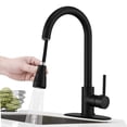 thumbnail image 4 of Pull Down Single Handle Kitchen Sink Faucet with Deck Plate Matte Black, 4 of 5