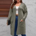 thumbnail image 2 of FAIWAD Women Long Cardigan Sweaters with Pocket Long Sleeve Ribbed Knit Open Front Coat, 2 of 7