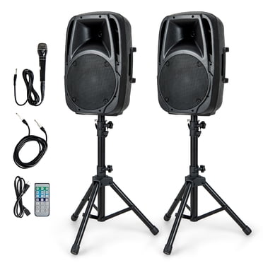 Gymax 1600W Portable 2-Way Powered Speaker System w/ Microphone