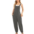 thumbnail image 1 of LSLJS Women's Loose Solid Jumpsuits Sleeveless Spaghetti Strap Loose Adjustable Jumpsuits, 1 of 5