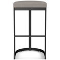 thumbnail image 4 of Amisco Lester 26 in. Counter Stool - Grey and Beige Polyurethane / Black Metal, 4 of 9