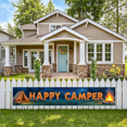 thumbnail image 2 of Forest Design Happy Camper Tent Banner Campfire Nature Scene for Outdoor Adventure Camping Event, 2 of 5