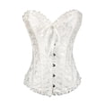 thumbnail image 3 of Esquirla Femmes Floral Corset Robe Camisole Réservoir Vintage Spirale Acier Désossé Dentelle jusqu'à Blanc, 3 of 8