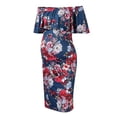 thumbnail image 2 of zanvin Robe de Grossesse pour Femmes, Robe de Maternité Sans Manches à Imprimé pour Femmes, Robe Longue Décontractée à Épaules Dénudées, 2 of 5