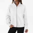 thumbnail image 1 of CHCNHAC Chandails en Molleton à Capuche Zippés pour Femmes Surdimensionnés Col Rond Veste Décontractée Poches Doubles Tenues de Mode Automne Blanc m, 1 of 6