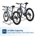 thumbnail image 4 of Support de Plancher pour Vélo en Acier Robuste – Support Autoportant Enduit de Poudre avec Fini Résistant aux Intempéries, outil-Free Assembly, Rangement Simple Ou Double Côté – Idéal pour Garage, Cour Ou Événements – Noir Ou Gris, 4 of 7