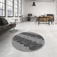 thumbnail image 4 of Ahgly Tapis d'Intérieur Lavable en Machine Carré Transitionnel Gris Canon, 6 Pieds Carré, 4 of 7