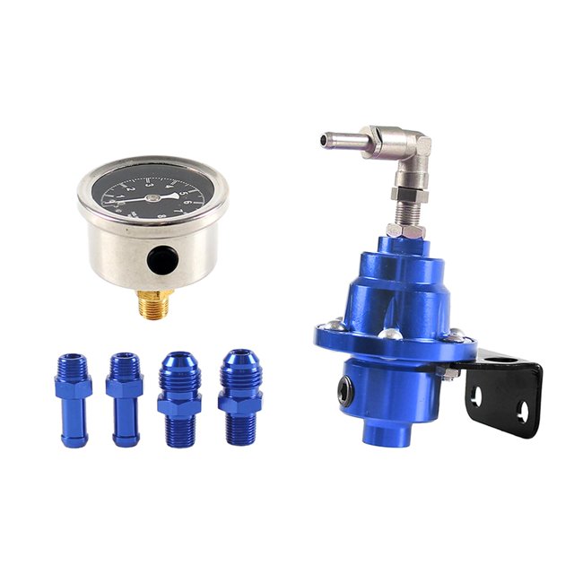 Régulateur de Pression de Carburant Réglable avec Jauge Accessoires Automatiques Remplacer les Pièces Bleu
