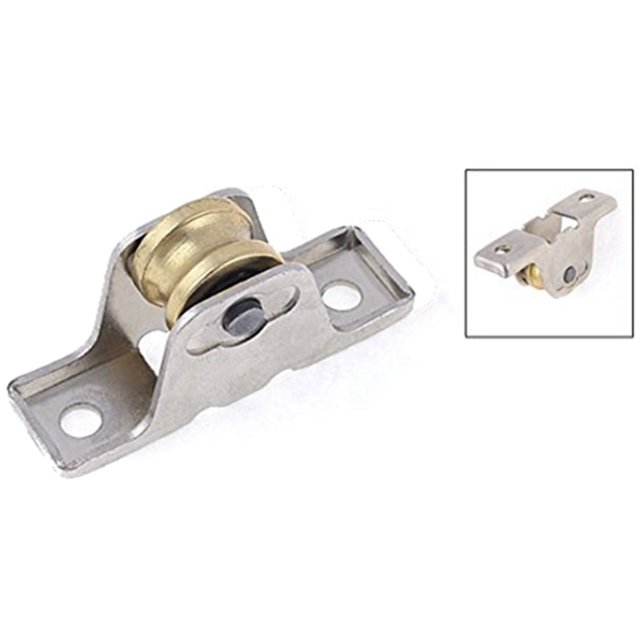 4X 1.6cm Dia Simple Rouleau Fenêtre Volet Poulie Portes Roue Argent + Or