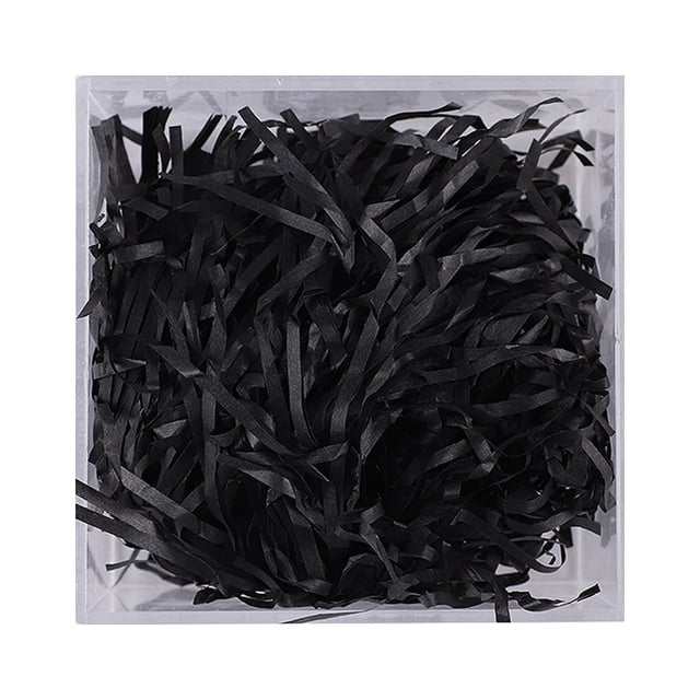 kurtrusly 1 Pack Lafite Paper Raffia Filler Colorful Shredded Box Packaging Decoration Practical Wedding Party Easter New Year Black