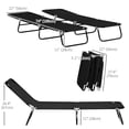 thumbnail image 3 of Outsunny Chaise Longue d'Extérieur Pliante avec Dossier Réglable - Ensemble de 2, Noir, 3 of 10