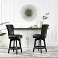 thumbnail image 3 of Henry 27" Armless Swivel Counter Height Bar Stool Vintage Brown Faux Leather, 3 of 17