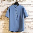 thumbnail image 5 of TIMIFIS Men's Tracksuits 2 Piece Casual Athletic Jogging Outfits Two Piece Cotton Linen Short Sleeve V Neck Tops And Shorts SetFall, 5 of 5