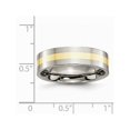 thumbnail image 3 of Bague Alliance pour Homme en Titane 6 mm avec Incrustation de 14 Or, 3 of 6