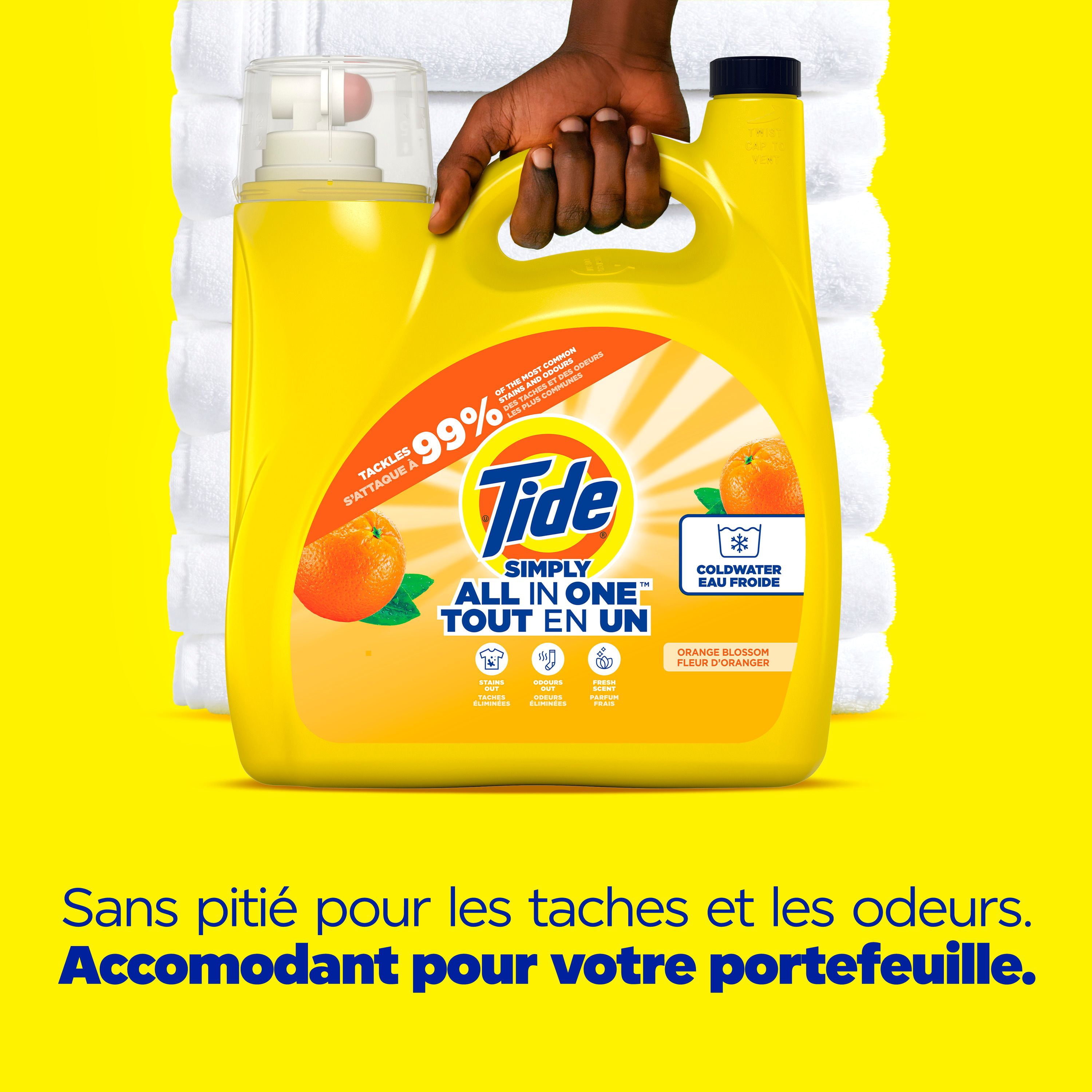 Tide Simply All-In-One Liquid Laundry Detergent, Orange Blossom Scent, 107 Loads, 4.16 L