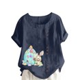 thumbnail image 1 of Birdeem Chemise Décontractée Oversize d'Été pour Femmes Col Rond Manches Courtes Imprimé Floral Ample, 1 of 5