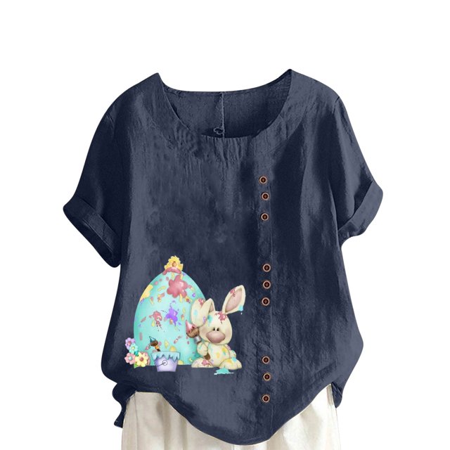 Birdeem Chemise Décontractée Oversize d'Été pour Femmes Col Rond Manches Courtes Imprimé Floral Ample