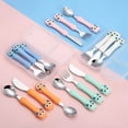 thumbnail image 5 of Tableware Toddler Utensils Set with Silicone Handle Safe Spoons and Forks for Kids Food Grade Silicone Kitchen Cutlery Durable Child-Friendly Silverware for Mealtime, 5 of 5