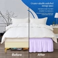 thumbnail image 4 of Wrap Around Bed Skirt 21" inch Drop Easy Care Microfiber Made Bedskirts (Short-Queen-Lilac), 4 of 6