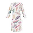 thumbnail image 4 of Babysbule Liquidation Robes d'Automne pour Femmes Mode Femmes Décontracté Élégant Col Rond Imprimé Été Manches Longues Poches Robe, 4 of 5