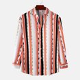 thumbnail image 2 of Chemise à Manches Longues pour Homme Mode Homme Automne Hiver Poche Latérale Simple Col Montant Chemise à Manches Longues Rayée Haut, 2 of 9