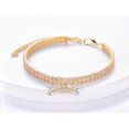 thumbnail image 1 of SNNROO 1pc Collier pour Animaux de Compagnie Classique Trois Rangées de Strass & Strass en Forme d'Os Décoration Collier de Luxe pour Animaux de Compagnie, 1 of 7