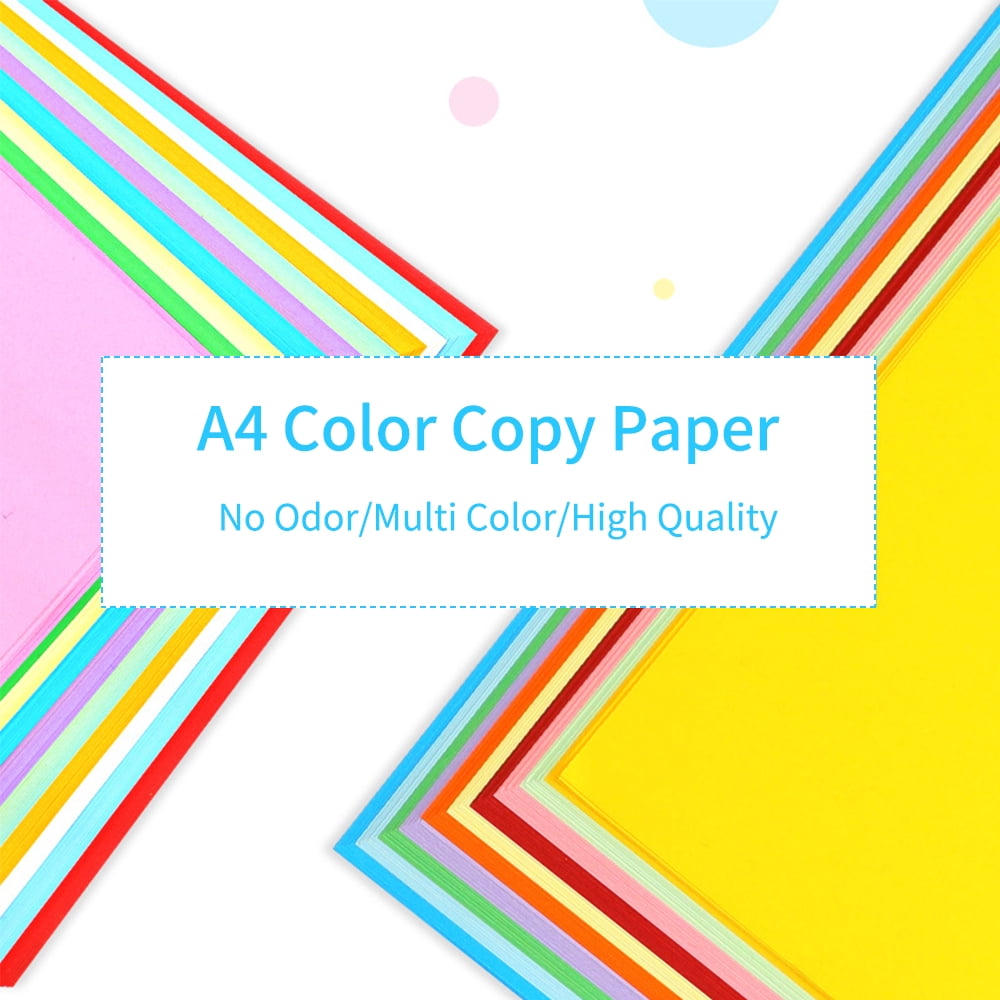 100 100 Sheets A4 Color Copy Paper 210x297mm/8.3x11.7in Printer Paper 70GSM for Copy Printing Writing Crafts & Art