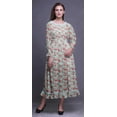 thumbnail image 2 of Bimba Robe à Fleurs pour Femme à Manches Longues, Smockée, Col Rond, à Volants, Maxi d'Été, Très Petit, 2 of 5