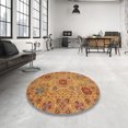 thumbnail image 3 of Ahgly Company Tapis d'Intérieur Carrés Abstraits Jaunes Abstraits pour Aire, 5 Pieds Carré, 3 of 6