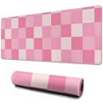 thumbnail image 1 of Beautiful Pastel Checkered Mouse Pad - Cute Boho Aesthetic for Your Home Office, Anti-Slip Rubber Base, Perfect for Computers & Laptops, Extra Large 31.5x11.8in, 1 of 7