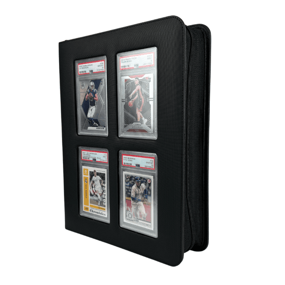 EVORETRO Classeur de Dalle pour Cartes Premium avec Fenêtre – Étui à Fermeture à Glissière Noir pour Dalle Graduée 36 PSA, BGS, CGC, CSG et une Touche, Protection à 360° pour Cartes