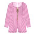 thumbnail image 2 of LOVZFMLL Combinaison de Sport Respirante et Confortable pour Femmes Été Rayé Shorts Rose TTG, 2 of 3