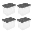 thumbnail image 1 of Sterilite 108 Qt. Clear Stacker Storage Container w/ Latching Lid, (4 Pack), 1 of 12