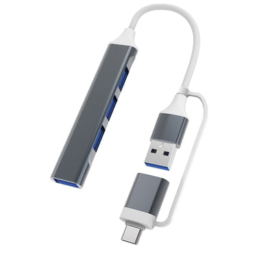 Station d'Accueil, Concentrateur 3.0 4 Répartiteur Usb et 4 Station 4-en-1 Concentrateur Usb 3.0 Lecteur Pc Xps Répartiteur Pc et Jouer Xps C vers Usb et Jouer Compatible Jouer Compatible avec Type C vers Répartiteur Usb Mince
