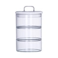 thumbnail image 2 of 3 Tier Glass Food Jar Multipurpose Grain Container Clear for Cookies Cereal Glasses Lid, 2 of 8