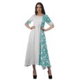 thumbnail image 1 of Moomaya Robe Midi en Viscose à Manches Courtes Imprimée Style Santoon à Taille à Cordon pour Femmes, 1 of 4