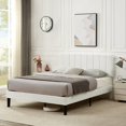 thumbnail image 3 of VECELO Full Size Upholstered Beds, Modern Platform Bed Frame with Adjustable Headboard, Wooden Slats Support/No Box Spring Needed, White, 3 of 8