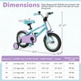 thumbnail image 3 of Costway Vélo pour Enfants 12 Pouces avec Selle et Guidon Ajustables, Roues Stabilisatrices Amovibles, Frein à Main, Bleu, 3 of 10