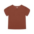 thumbnail image 4 of Yanlir 2025 Chemises d'Été pour Enfants Manches Raglan T-Shirt Graphique à Manches Courtes Haut à Col Rond T-Shirt pour Filles Tee Ample Décontracté Hauts (Coffee, 5 Ans), 4 of 5