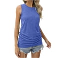 thumbnail image 3 of JDQJBZ Camisoles pour Femmes Couleur Unie Col Rond Sans Manches Coupe Ample Grande Taille Haut Décontracté, 3 of 5